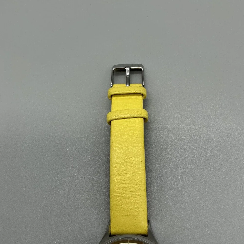 Dakota Womens Watch 36mm Yellow Sunburst Dial Leather 139900 New Battery